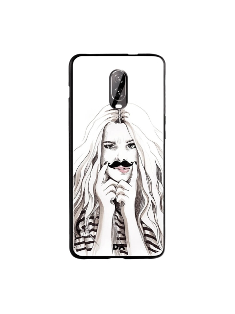 

DailyObjects White & Black OnePlus 6T Glass Case Cover