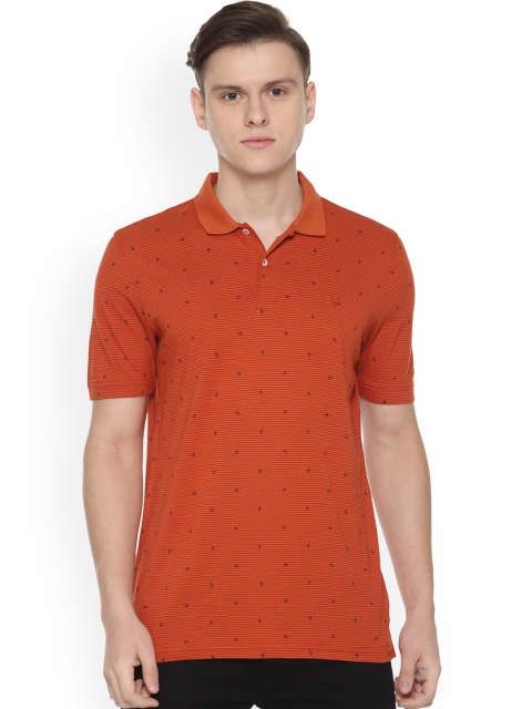 

Allen Solly Men Orange Printed Polo Collar T-shirt