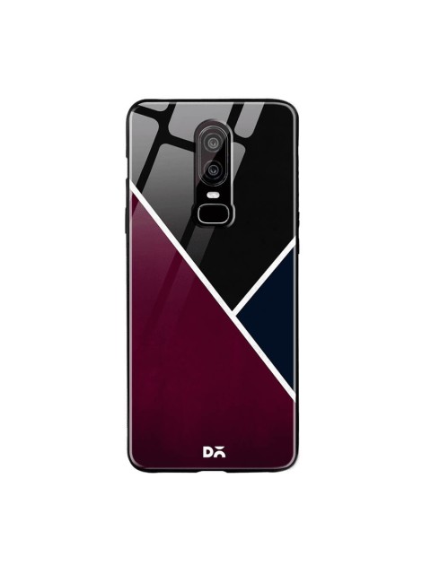

DailyObjects Maroon & Black OnePlus 6 Glass Case Cover