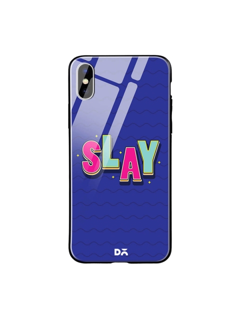 

DailyObjects Blue iPhone X Glass Case Cover