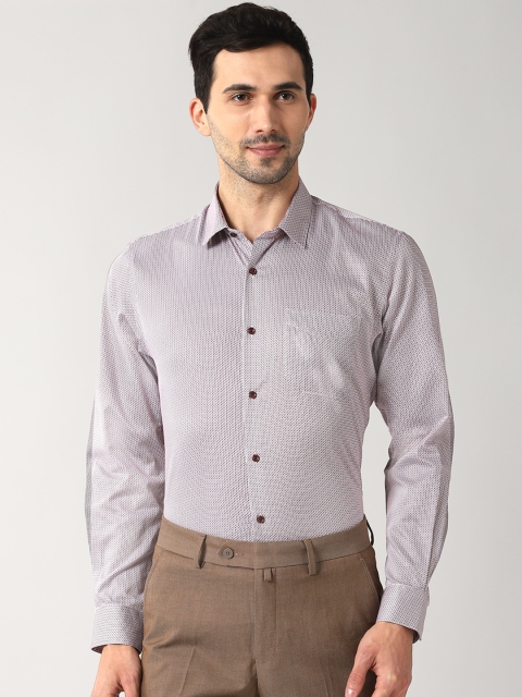 

Peter England Men Maroon Tight Slim Fit Printed Formal Shirt