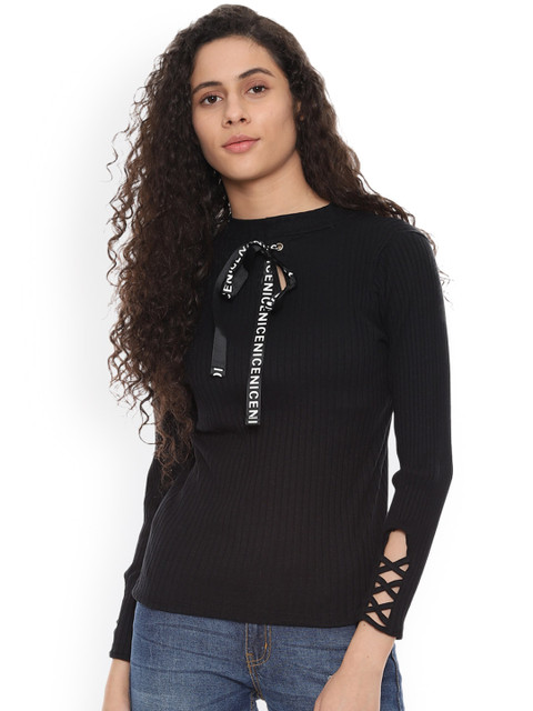 

People Women Black Solid Top