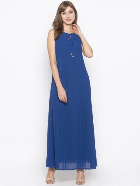 

Iti Women Blue Solid Maxi Dress