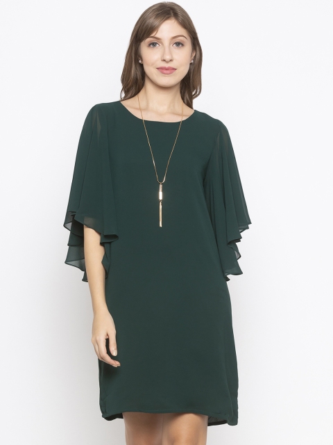 

Iti Women Green Solid Sheath Dress