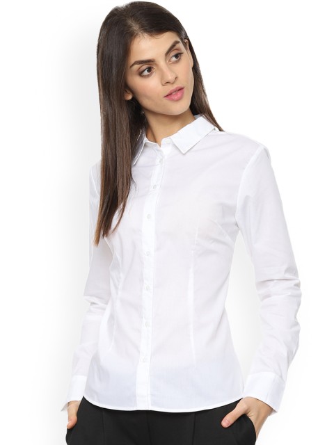 

Van Heusen Woman White Regular Fit Solid Casual Shirt