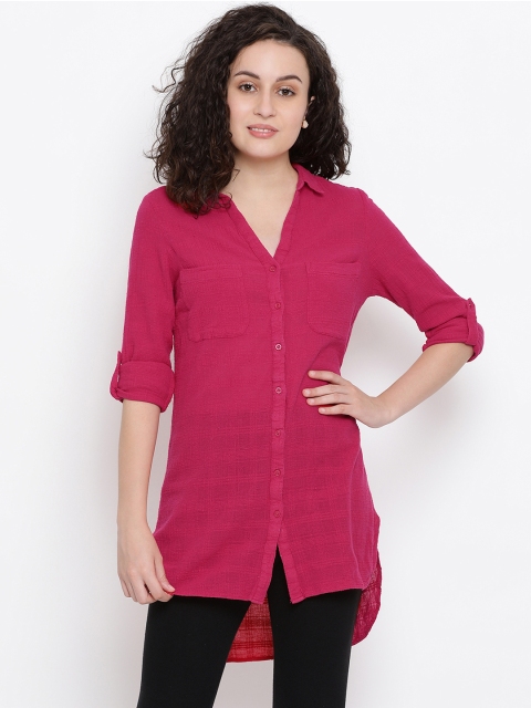 

Oxolloxo Women Magenta Regular Fit Solid Casual Shirt