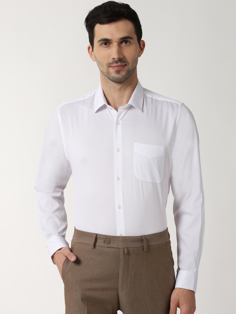 

Peter England Men White Regular Fit Self Design Formal Shirt