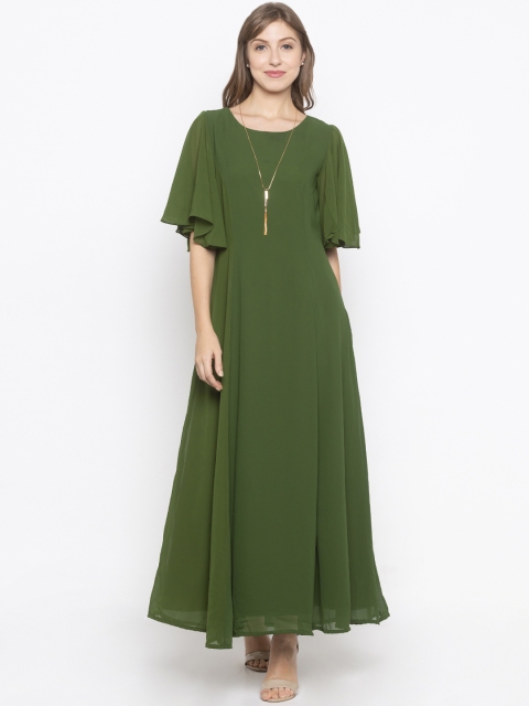 

Iti Women Olive Green Maxi Dress