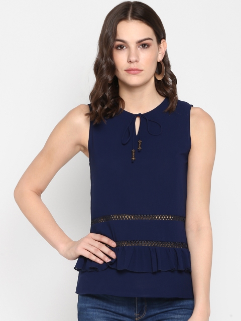

Lady Stark Women Navy Blue Self Design Tiered Top