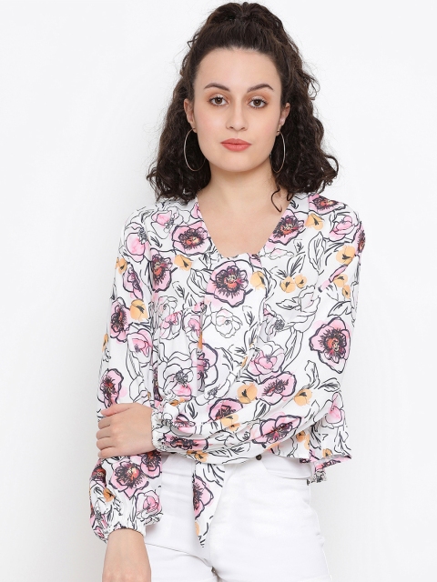 

Oxolloxo Women White Printed A-Line Top