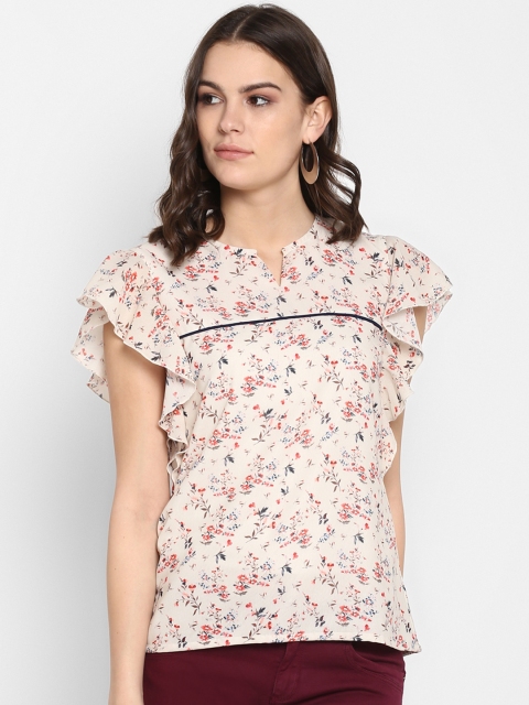 

Lady Stark Women Beige Printed A-Line Top