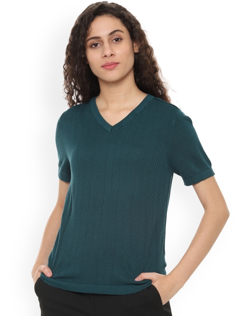 

Van Heusen Woman Women Green Self Design Top