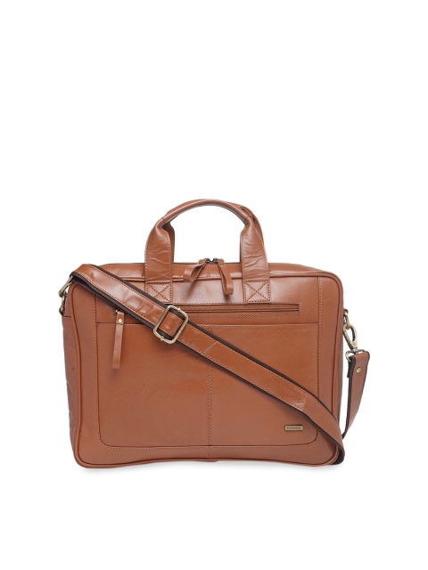 

Teakwood Leathers Unisex Tan Brown Solid Laptop Bag