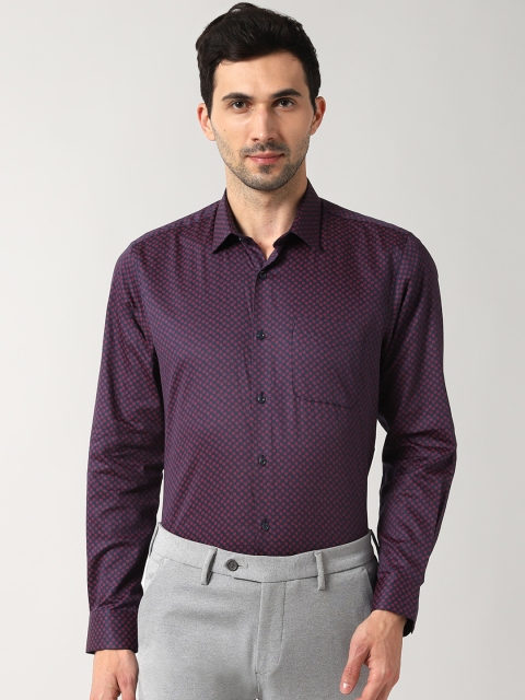 

Peter England Men Pink & Navy Blue Regular Fit Printed Formal Shirt
