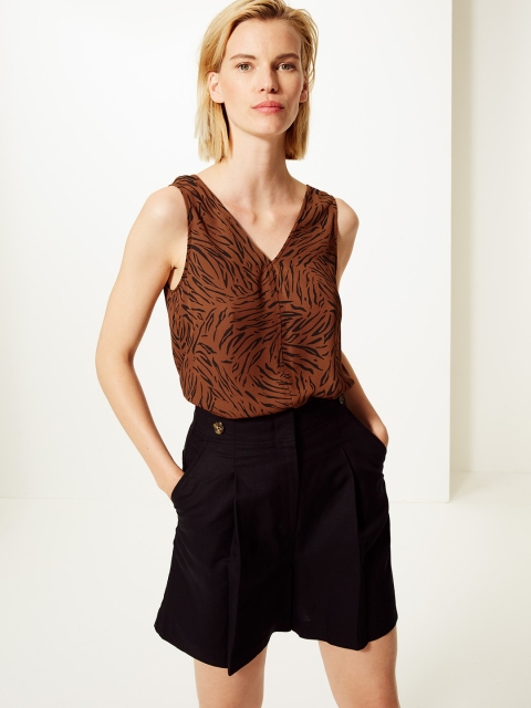 

Marks & Spencer Women Brown Printed A-Line Top