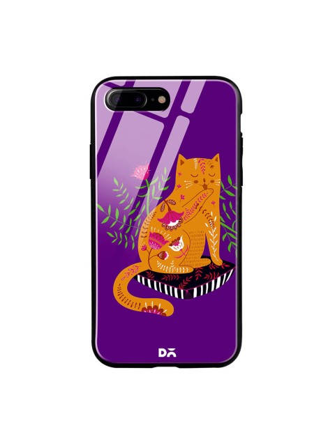 

DailyObjects Purple Printed iPhone 7 Plus Glass Case Cover