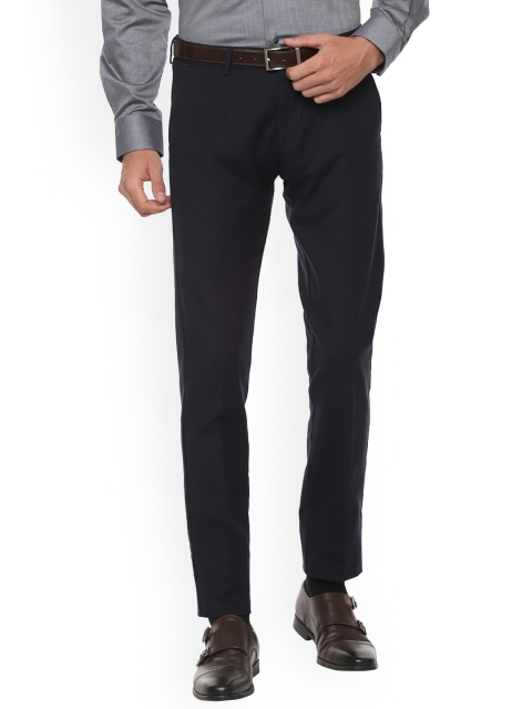

Allen Solly Men Navy Blue Slim Fit Solid Formal Trousers