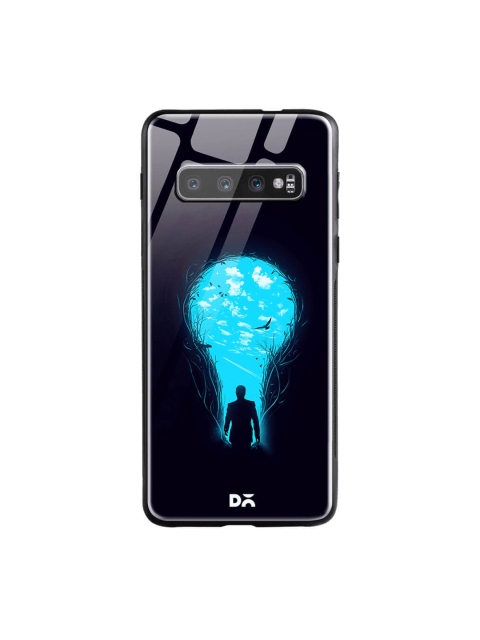 

DailyObjects Black & Blue Samsung Galaxy S10 Printed Glass Case Cover