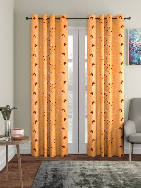 

Cortina Orange Set of 2 Door Curtains