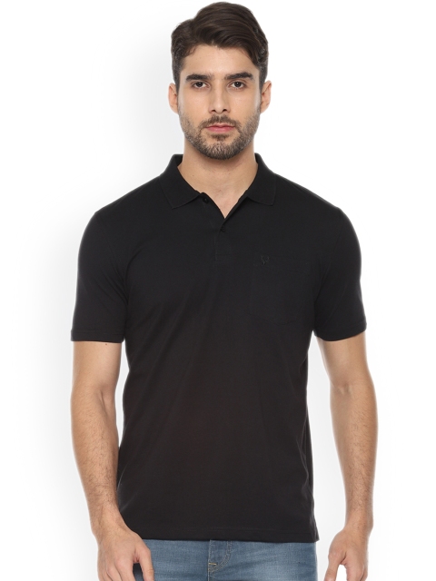

Allen Solly Men Black Solid Polo Collar T-shirt