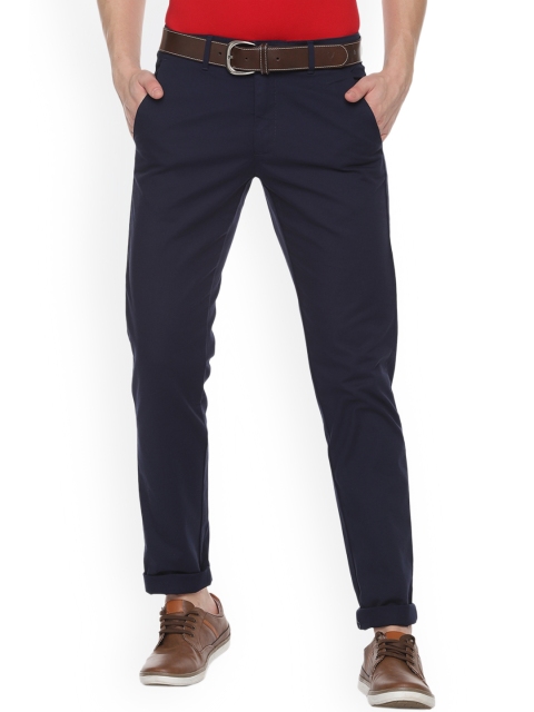 

Van Heusen Sport Men Navy Blue Slim Fit Solid Regular Trousers