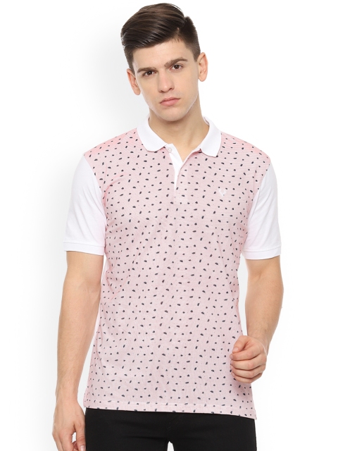 

Allen Solly Men White Red Printed Polo Collar Pure Cotton T-shirt