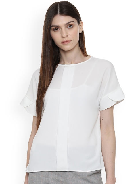 

Allen Solly Women White Solid A-Line Top