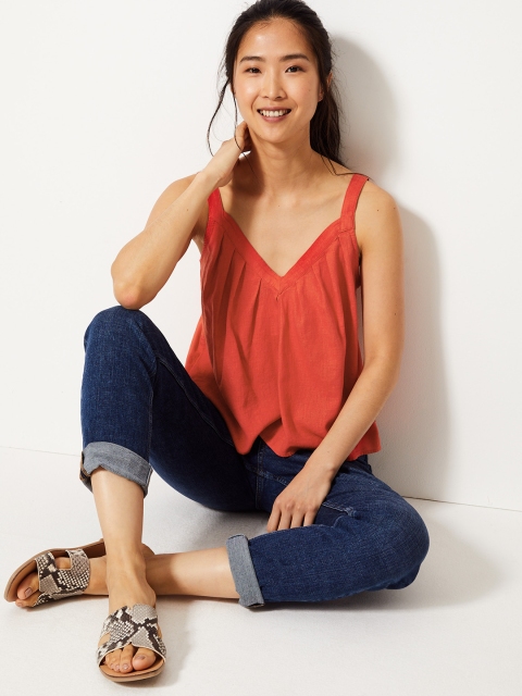 

Marks & Spencer Women Orange Solid A-Line Top