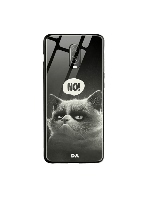 

DailyObjects Black Printed OnePlus 6T Glass Case Cover
