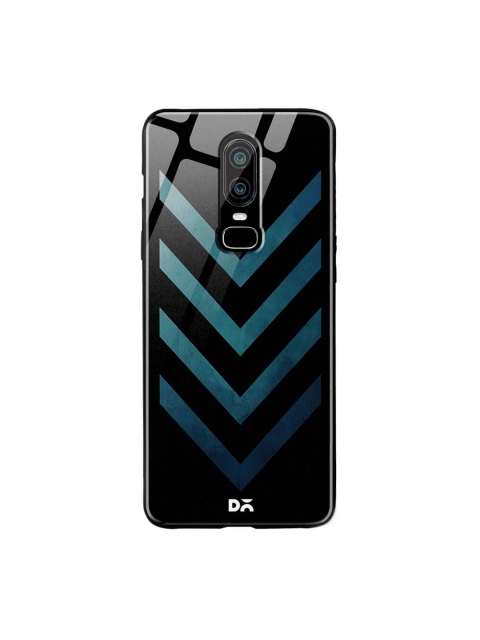 

DailyObjects Black & Blue OnePlus 6 Printed Glass Case Cover