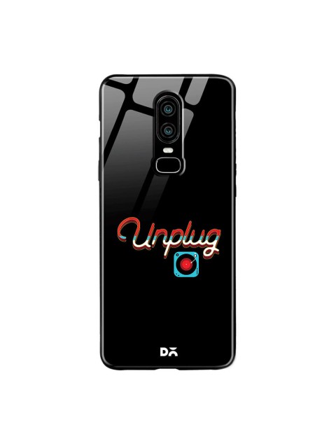 

DailyObjects Black OnePlus 6 Glass Case Cover