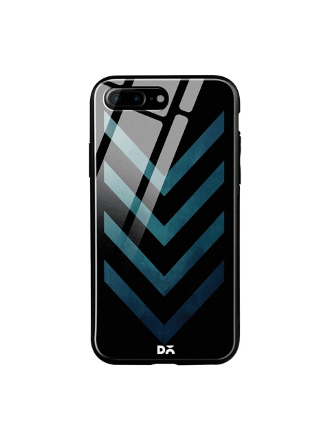 

DailyObjects Black & Blue iPhone 7 Plus Printed Glass Case Cover