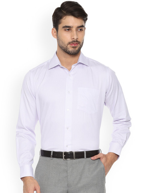

Van Heusen Men Lavender Custom Regular Fit Striped Formal Shirt