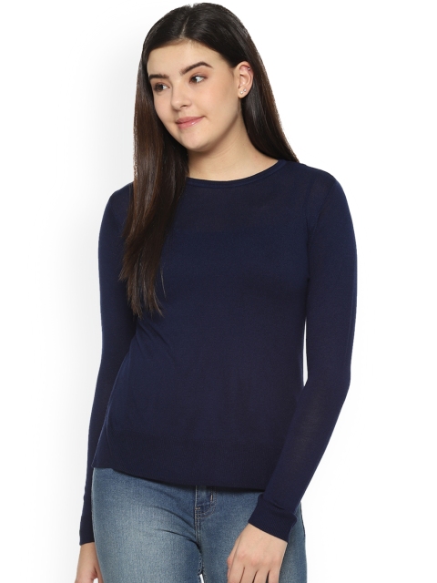 

Van Heusen Woman Women Navy Blue Solid Top