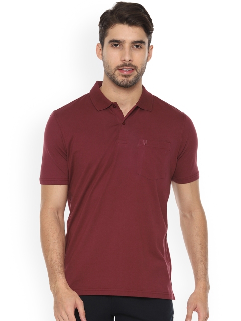 

Allen Solly Men Maroon Solid Polo Collar T-shirt