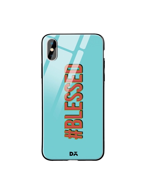 

DailyObjects Blue iPhone X Glass Case Cover