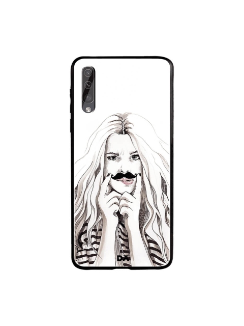 

DailyObjects White & Black Samsung Galaxy A70 Glass Case Cover