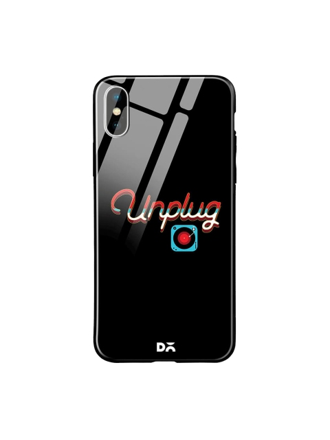 

DailyObjects Black iPhone X Glass Case Cover