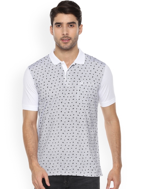 

Allen Solly Men White & Black Printed Polo Collar T-shirt