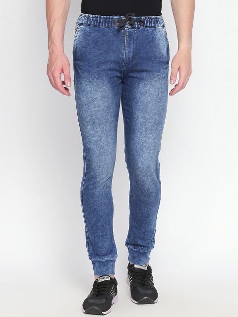 

beevee Men Blue Jogger Mid-Rise Clean Look Stretchable Jogger Fit Jeans