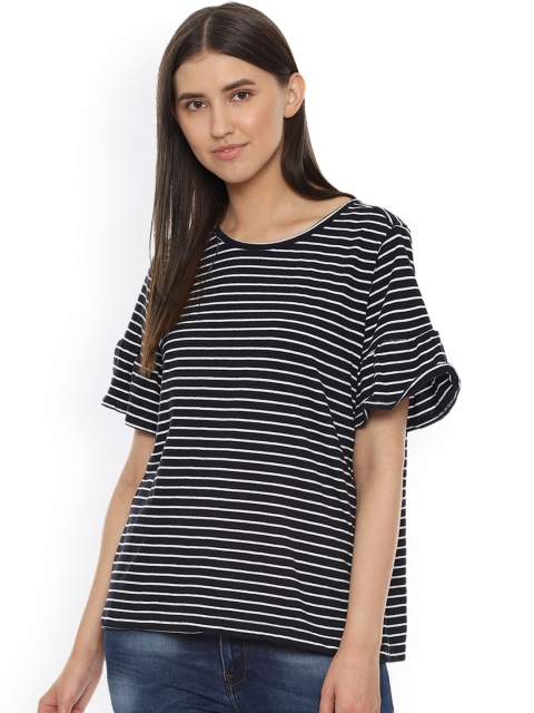 Van Heusen Woman Black & White Striped Top