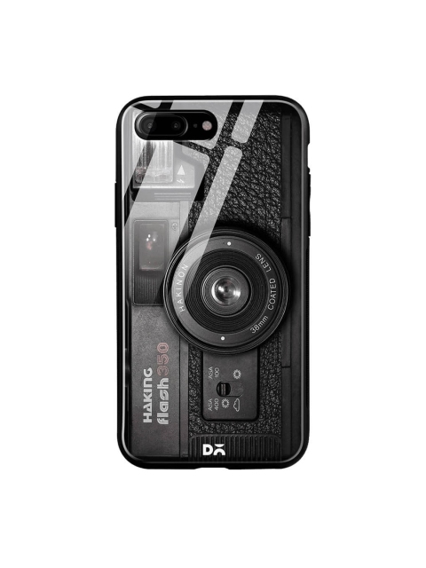 

DailyObjects Black iPhone 7 Plus Printed Glass Case Cover
