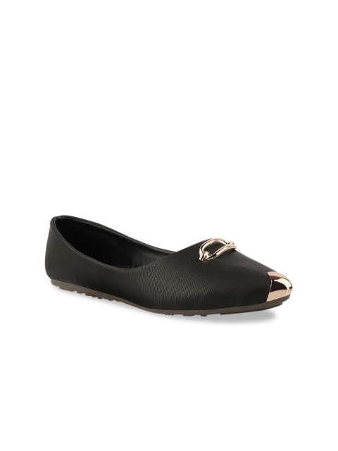 

Shoetopia Women Black Textured Ballerinas