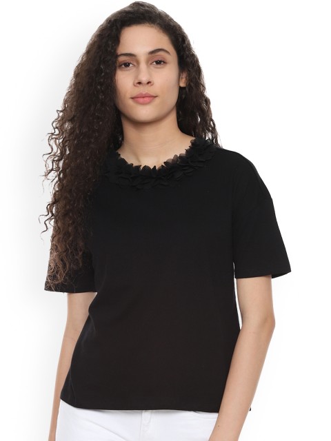 

People Women Black Solid Top