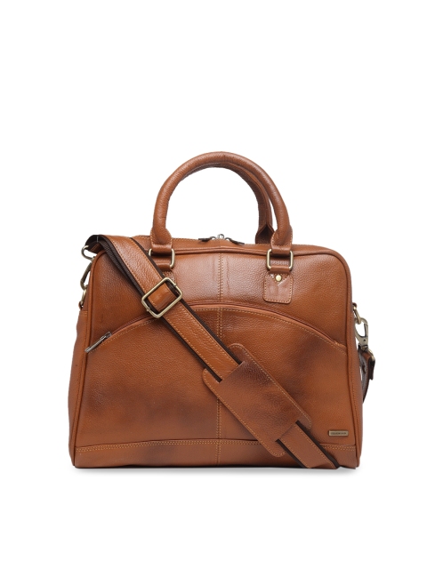 

Teakwood Leathers Unisex Tan Brown Solid Laptop Bag