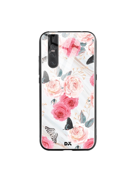 

DailyObjects Grey & Pink Vivo V15 Pro Glass Case Cover
