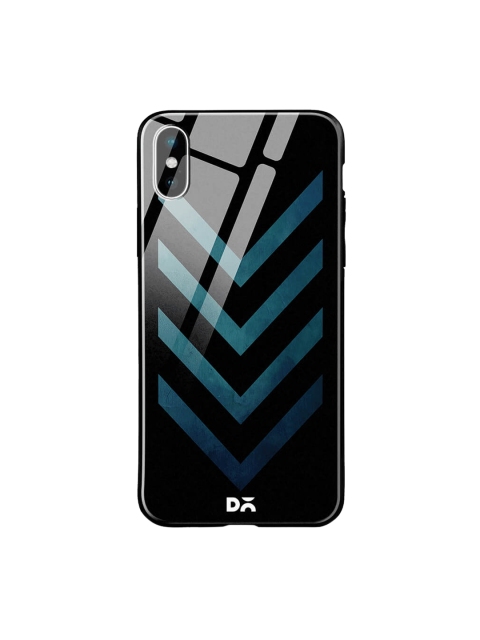 

DailyObjects Black & Blue iPhone X Printed Glass Case Cover
