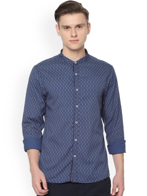 

People Men Blue Regular Fit Printed Casual Shirt