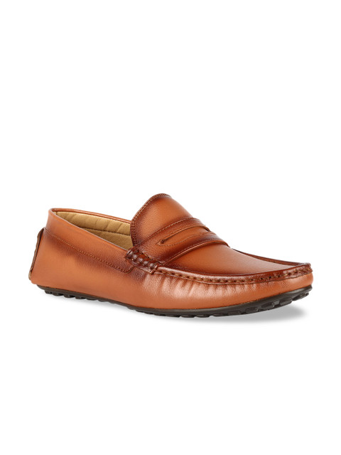 

Franco Leone Men Tan Brown Driving Shoes