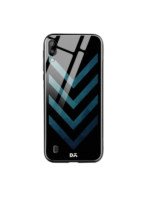 

DailyObjects Black & Blue Samsung Galaxy M10 Glass Case Cover